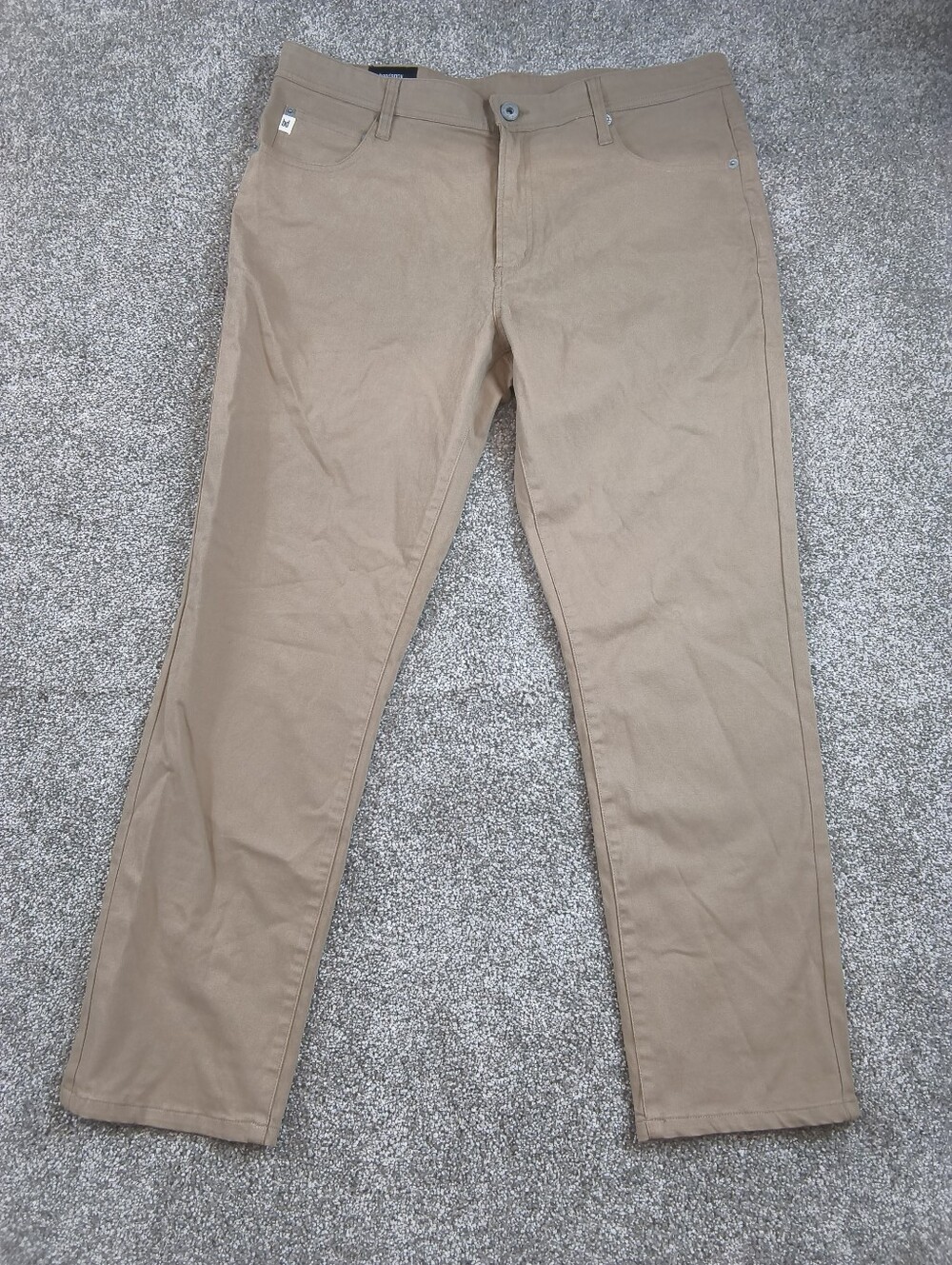 Bandanny Italian 5-Pocket Pants Mens 33W 28L Khaki Tan Olimpias Fabrics Stretch